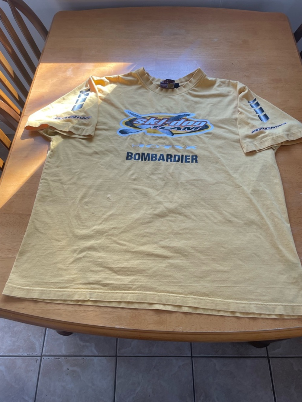 Ski Doo Shirt Mens XL Yellow Vtg 90s Bombardier Snowmobile‎ Single Stitch